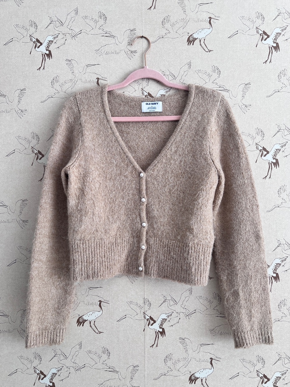 Old navy pearl button fuzzy knit cardigan